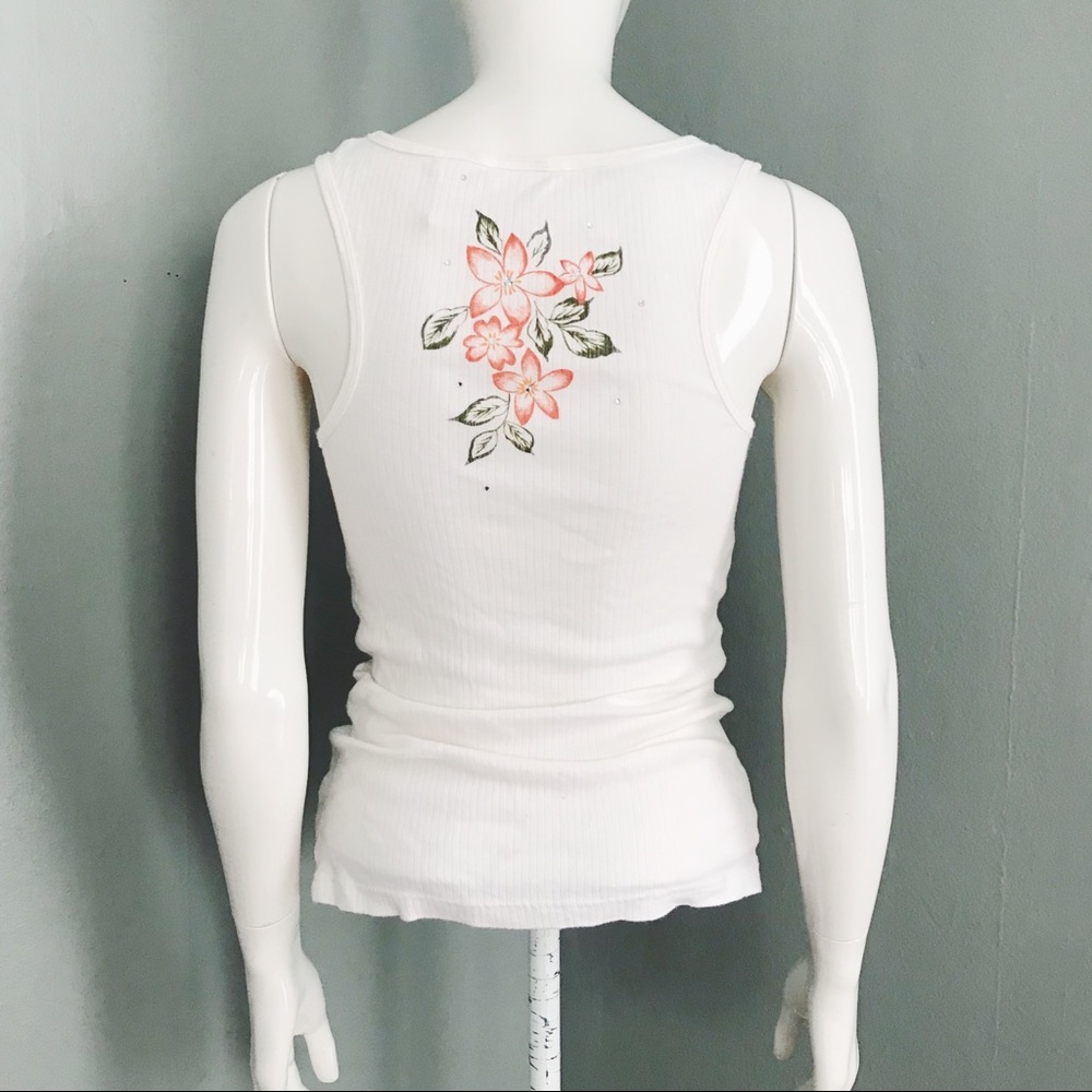 Y2K Ribbed Graphic Tank Top | Size S - Picture 6 of 8